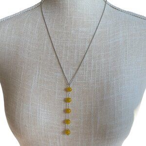 Joy 925 Amber Citrine Dangle Necklace NWOT